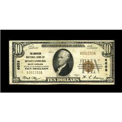 Spartanburg, SC - $10 1929 Ty. 1 The American NB Ch. # 