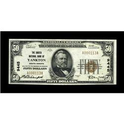 Yankton, SD - $50 1929 Ty. 1 The Dakota NB Ch. # 9445Th 