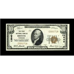 Bristol, TN - $10 1929 Ty. 1 The First NB Ch. # 13640Ju 