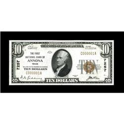 Annona, TX - $10 1929 Ty. 1 The First NB Ch. # 7257Two 