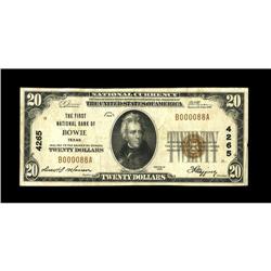 Bowie, TX - $20 1929 Ty. 1 The First NB Ch. # 4265Small 