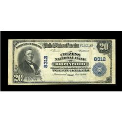 Brownwood, TX - $20 1902 Plain Back Fr. 652 The Citizen 