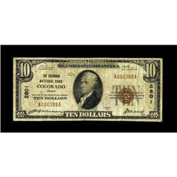 Colorado, TX - $10 1929 Ty. 1 The Colorado NB Ch. # 280 
