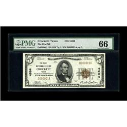 Crockett, TX - $5 1929 Ty. 1 The First NB Ch. # 4684 