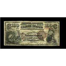 Fort Worth, TX - $100 1882 Brown Back Fr. 523 The Farme 