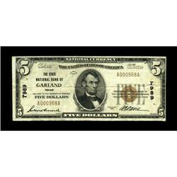 Garland, TX - $5 1929 Ty. 1 The State NB Ch. # 7989A de 