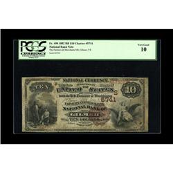 Gilmer, TX - $10 1882 BB Fr. (S)490 The Farmers & Merch 