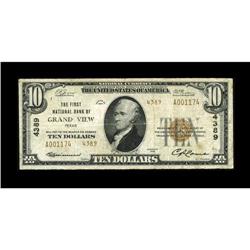 Grandview, TX - $10 1929 Ty. 2 The First NB Ch. # 4389T 