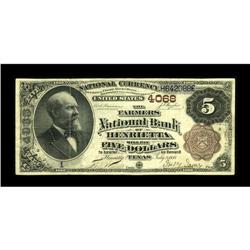 Henrietta, TX - $5 1882 Brown Back Fr. 471 The Farmers 