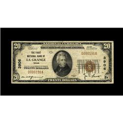La Grange, TX - $20 1929 Ty. 1 The First NB Ch. # 3906L 