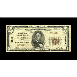 Palestine, TX - $5 1929 Ty. 1 The East Texas NB Ch. # 1 