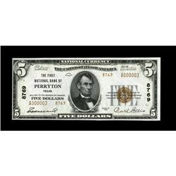 Perryton, TX - $5 1929 Ty. 2 The First NB Ch. # 8769A l 