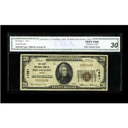 Rio Grande, TX - $20 1929 Ty. 1 The First NB Ch. # 1159 