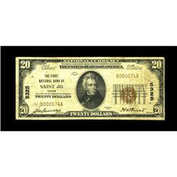 Saint Jo, TX - $20 1929 Ty. 1 The First NB Ch. # 5325Al 