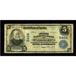 Sonora, TX - $5 1902 Plain Back Fr. 607 The First NB Ch 