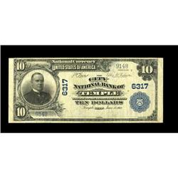 Temple, TX - $10 1902 Plain Back Fr. 624 The City NB Ch 