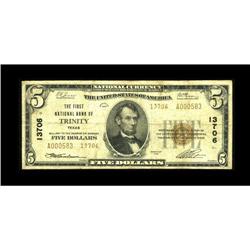 Trinity, TX - $5 1929 Ty. 2 First NB Ch. # 13706This Fi 