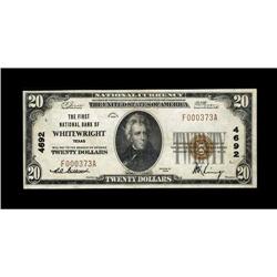 Whitewright, TX - $20 1929 Ty. 1 The First NB Ch. # 469 