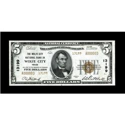 Wolfe City, TX - $5 1929 Ty. 2 The Wolfe City NB Ch. # 