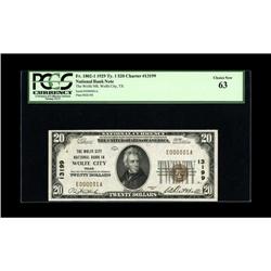 Wolfe City, TX - $20 1929 Ty. 1 The Wolfe City NB Ch. 
