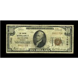 Rutland, VT - $10 1929 Ty. 1 The Central NB Ch. # 1700A 