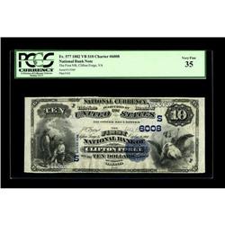 Clifton Forge, VA - $10 1882 Value Back Fr. 577 The Fir 