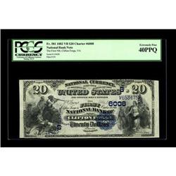 Clifton Forge, VA - $20 1882 Value Back Fr. 581 The Fir 