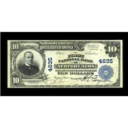 Newport News, VA - $10 1902 Plain Back Fr. 627 The Firs 