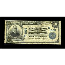 Winchester, VA - $10 1902 Plain Back Fr. 625 The Shenan 