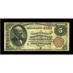 Winchester, VA - $5 1882 Brown Back Fr. 477 The Farmers 