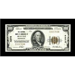 Seattle, WA - $100 1929 Ty. 1 The NB of Commerce Ch. # 