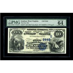 Grafton, WV - $10 1882 Value Back Fr. 577 The First NB 