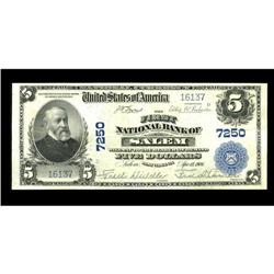 Salem, WV - $5 1902 Plain Back Fr. 598 The First NB Ch. 
