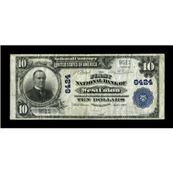 West Union, WV - $10 1902 Plain Back Fr. 624 The First 