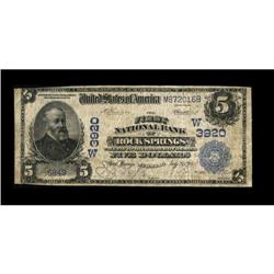 Rock Springs, WY - $5 1902 Plain Back Fr. 600 The First 
