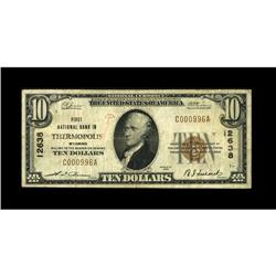Thermopolis, WY - $10 1929 Ty. 1 First NB Ch. # 12638A 