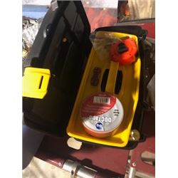 Plastic tool box with misc tools