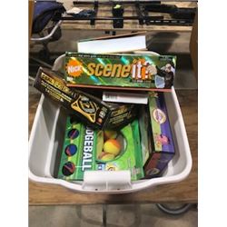 box of games and toys