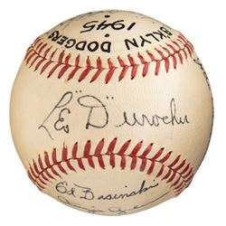 1945 Brooklyn Dodgers Partial Team Signed Baseball.
