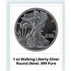 Image 3 : 1 oz Walking Liberty Silver Round (New) .999 Pure