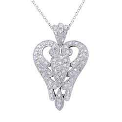 0.43 CTW Diamond Necklace 14K White Gold - REF-68W2H