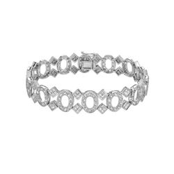Natural 4.83 CTW Princess Diamond Bracelet 14K White Gold - REF-590R4K