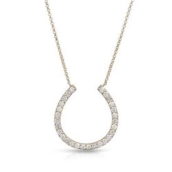 Natural 0.75 CTW Diamond Necklace 14K Yellow Gold - REF-90X9T