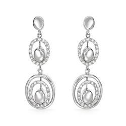 Natural 0.39 CTW Diamond Earrings 14K White Gold - REF-75X6T