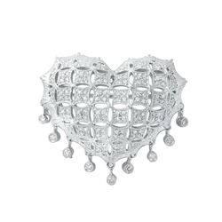 Natural 0.60 CTW Diamond & Brooch 18K White Gold - REF-130M5F