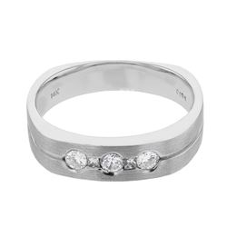 Natural 0.35 CTW Diamond & Princess Diamond Ring 14K White Gold - REF-99M9F