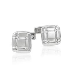Natural 0.14 CTW Diamond Cuff Links 14K White Gold - REF-99Y9N