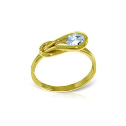 Genuine 0.65 ctw Aquamarine Ring 14KT Yellow Gold - REF-49Y2F