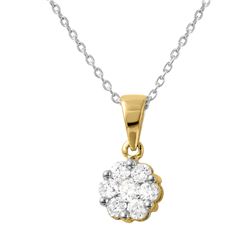 Natural 0.25 CTW Diamond Necklace 14K Yellow Gold - REF-36R2K