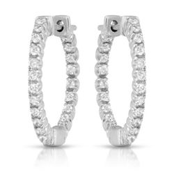 Natural 0.42 CTW Diamond Earrings 14K White Gold - REF-54X9T